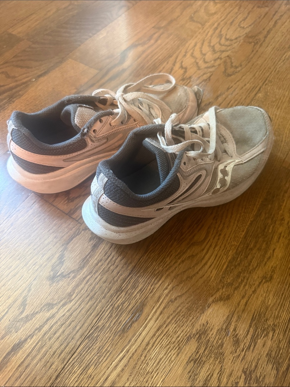 Saucony Kids Beige and Gray Athletic Sneakers